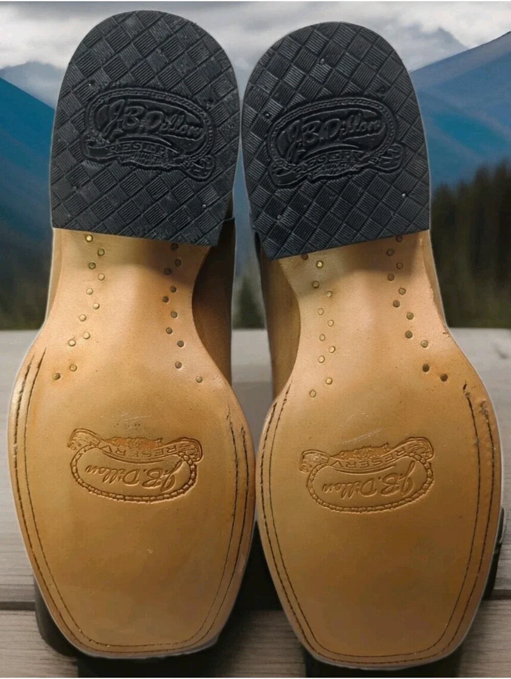 $330 J.B. Dillon Reserve Cowboy Western Blue Tan Leather Boot JBRP3250 Mens 8.5